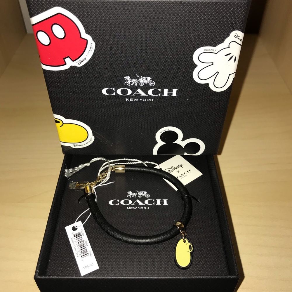 Disney Coach Black Bracelet with Mickey’s Shoe NWT